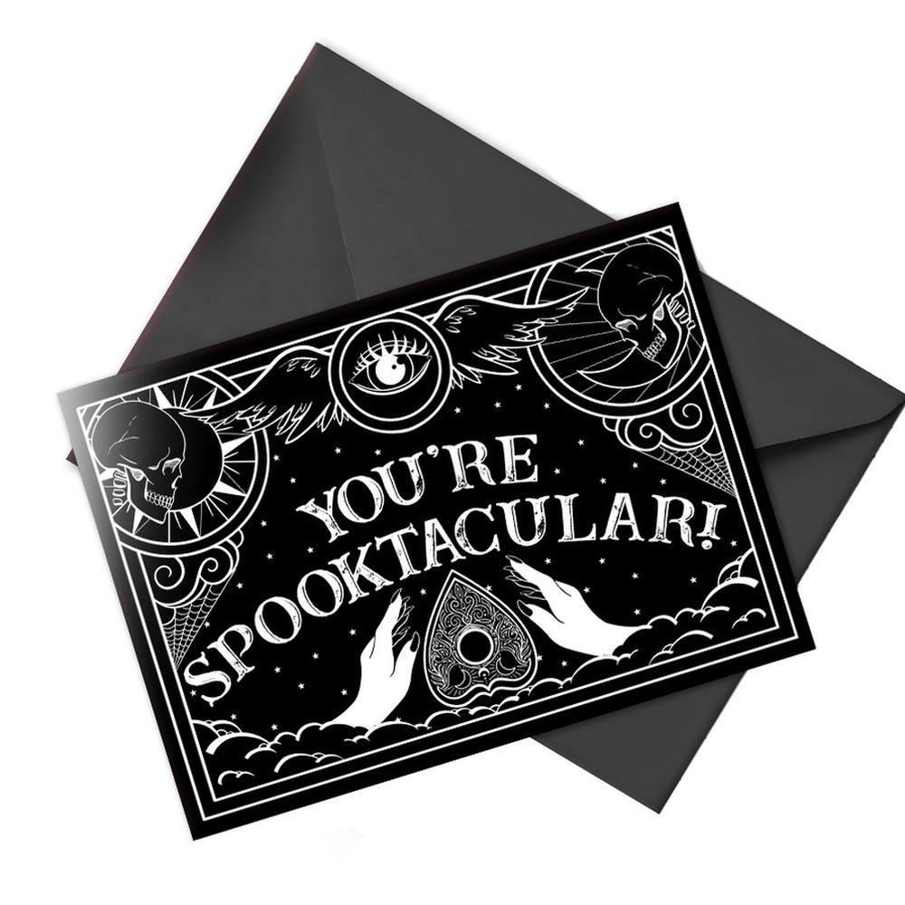 The Misfit Paper Co. - Ouija Board You're Spooktacular Large Everyday Carte de Voeux - Noir/Blanc